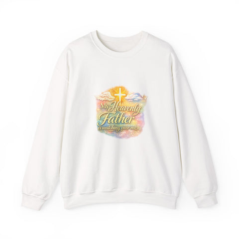 Religious Sweatshirt - My Heavenly Father Watercolor Cross Crewneck