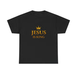 Jesus Is King T‑Shirt — Gold Crown Christian Tee