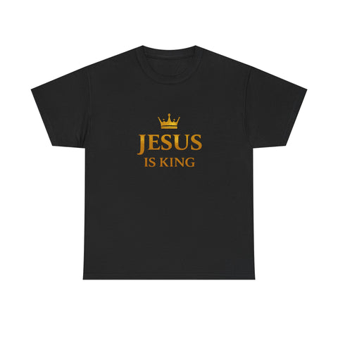 Jesus Is King T‑Shirt — Gold Crown Christian Tee