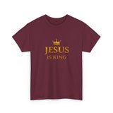 Jesus Is King T‑Shirt — Gold Crown Christian Tee