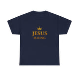 Jesus Is King T‑Shirt — Gold Crown Christian Tee