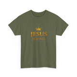 Jesus Is King T‑Shirt — Gold Crown Christian Tee