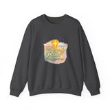 Religious Sweatshirt - My Heavenly Father Watercolor Cross Crewneck