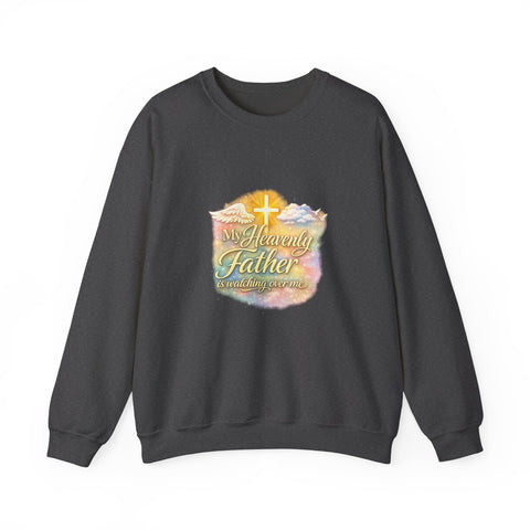 Religious Sweatshirt - My Heavenly Father Watercolor Cross Crewneck