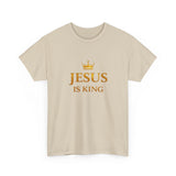 Jesus Is King T‑Shirt — Gold Crown Christian Tee