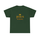 Jesus Is King T‑Shirt — Gold Crown Christian Tee