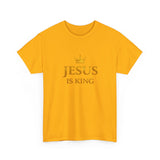 Jesus Is King T‑Shirt — Gold Crown Christian Tee