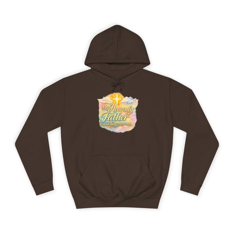 Inspirational Christian Hoodie - 'Heavenly Father' Watercolor Cross Design