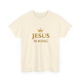 Jesus Is King T‑Shirt — Gold Crown Christian Tee