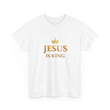 Jesus Is King T‑Shirt — Gold Crown Christian Tee