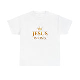Jesus Is King T‑Shirt — Gold Crown Christian Tee