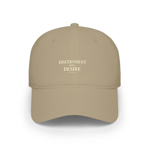 Discernment Over Desire Baseball Cap — Minimalist Red Low-Profile Hat