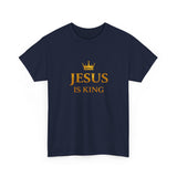 Jesus Is King T‑Shirt — Gold Crown Christian Tee