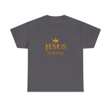 Jesus Is King T‑Shirt — Gold Crown Christian Tee