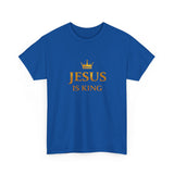 Jesus Is King T‑Shirt — Gold Crown Christian Tee