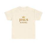 Jesus Is King T‑Shirt — Gold Crown Christian Tee