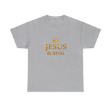 Jesus Is King T‑Shirt — Gold Crown Christian Tee