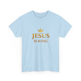 Jesus Is King T‑Shirt — Gold Crown Christian Tee