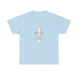 Trust God & Chill T‑Shirt — Inspirational Christian Tee with Cross Design