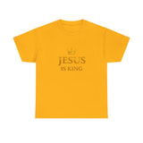 Jesus Is King T‑Shirt — Gold Crown Christian Tee