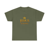 Jesus Is King T‑Shirt — Gold Crown Christian Tee