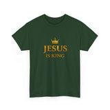 Jesus Is King T‑Shirt — Gold Crown Christian Tee