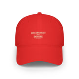 Discernment Over Desire Baseball Cap — Minimalist Red Low-Profile Hat