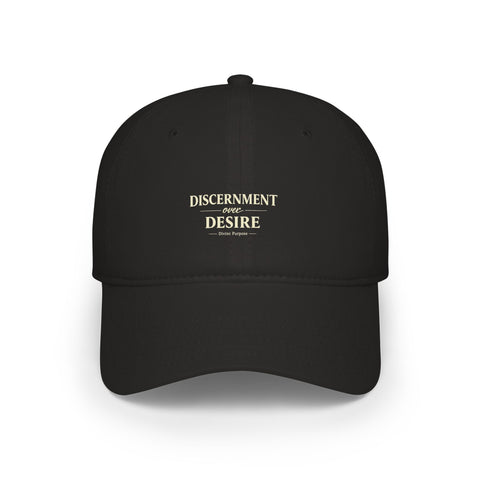 Discernment Over Desire Baseball Cap — Minimalist Red Low-Profile Hat