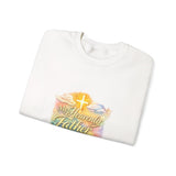 Religious Sweatshirt - My Heavenly Father Watercolor Cross Crewneck