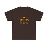 Jesus Is King T‑Shirt — Gold Crown Christian Tee
