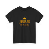Jesus Is King T‑Shirt — Gold Crown Christian Tee