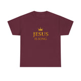 Jesus Is King T‑Shirt — Gold Crown Christian Tee