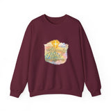 Religious Sweatshirt - My Heavenly Father Watercolor Cross Crewneck